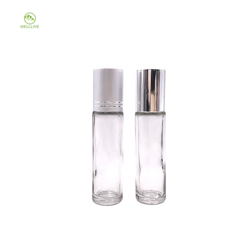 High quality roller Bottle 10ml Clear Essential Oil Glass Can Match Different Color Lids and Rollers bulk stock