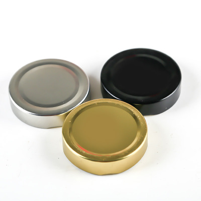 High quality round food grade honey jar gold lid sealed glass storage jar