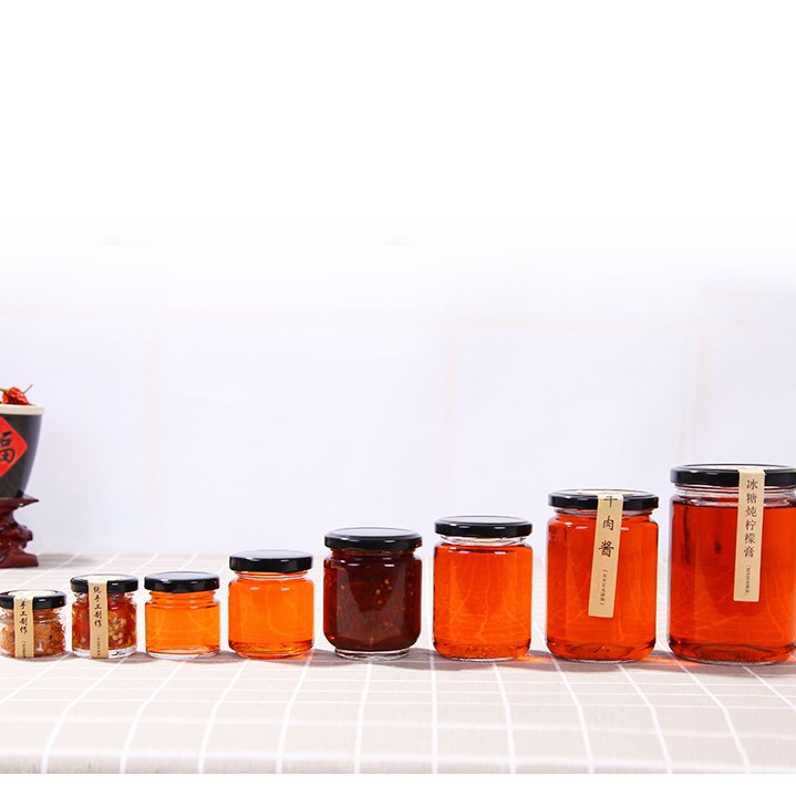 High quality round jam jars glass jelly jars for honey fruit canning jars