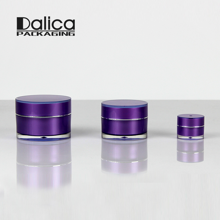 High quality round pink screw lid acrylic 1oz 2oz 4oz cosmetic jar