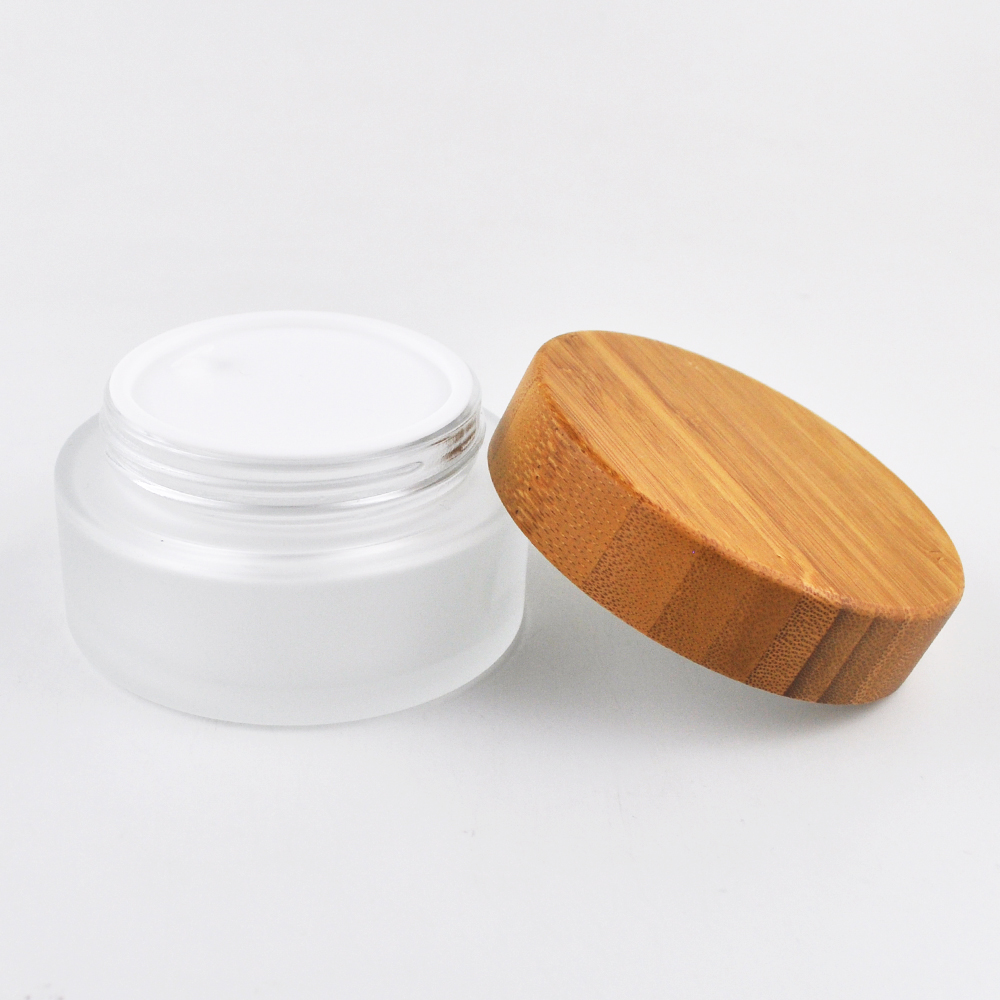 High quality skin care packaging set frosted glass jar 50ml cosmetic for serum