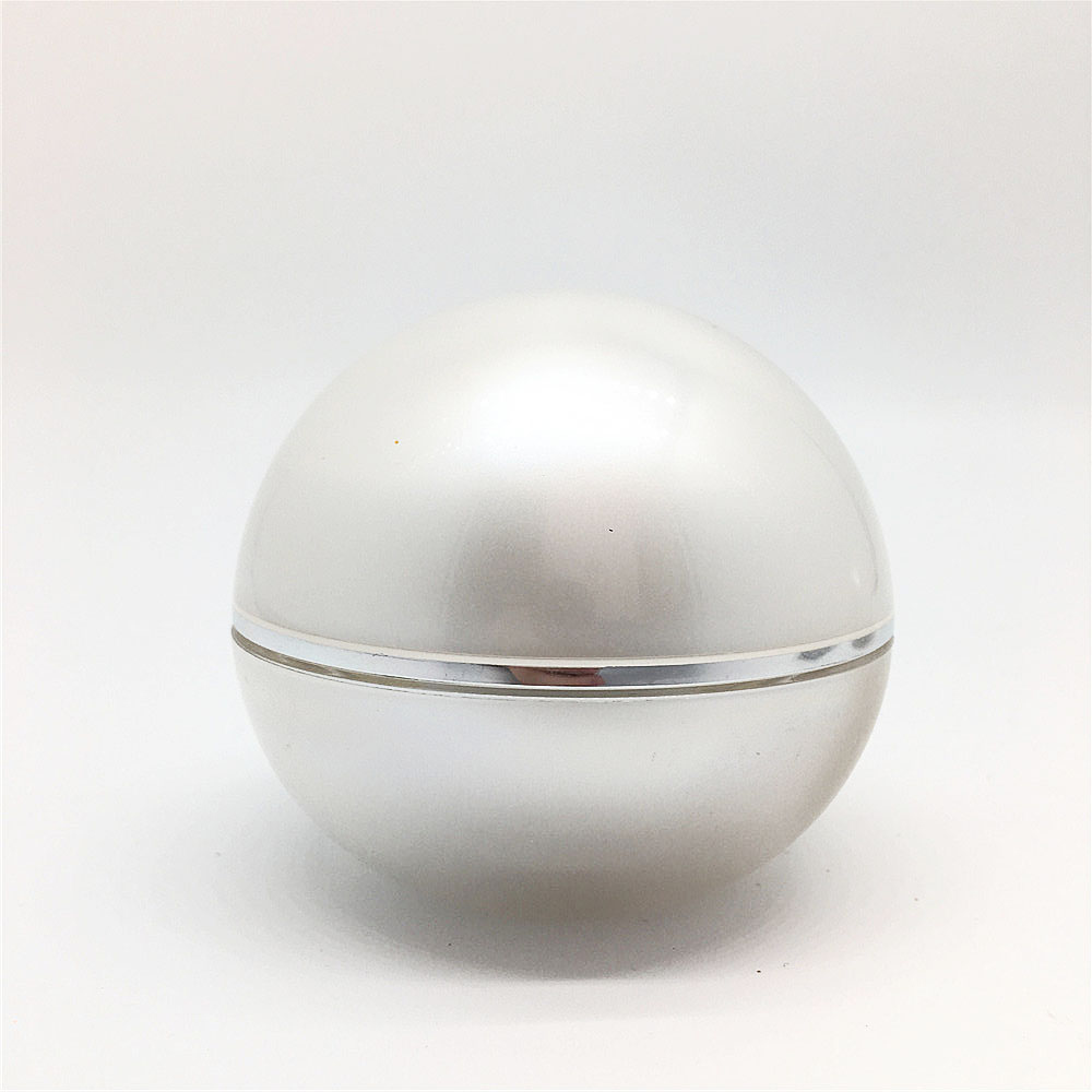 High quality soft touch Cosmetic acrylic ball cream jar luxury white 15g 30g