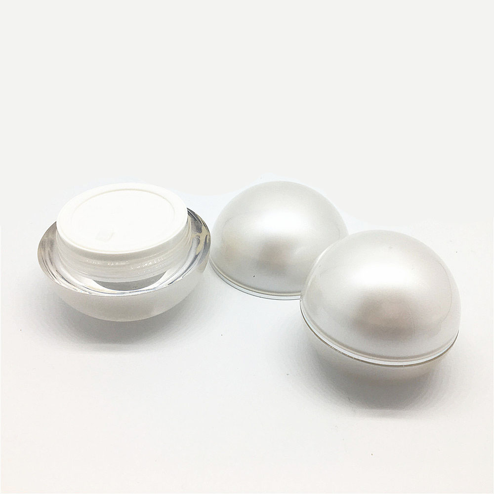 High quality soft touch Cosmetic acrylic ball cream jar luxury white 15g 30g