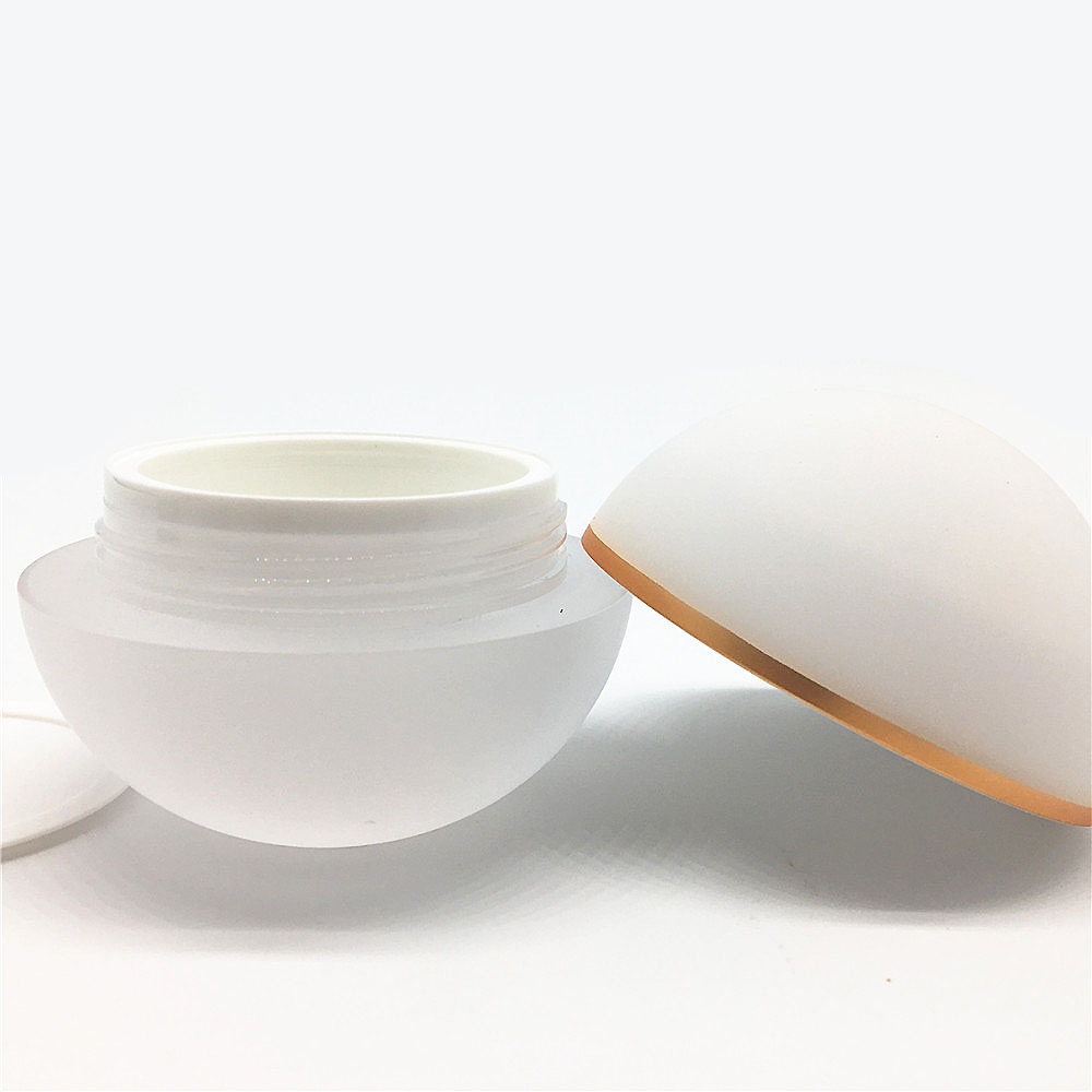 High quality soft touch Cosmetic acrylic ball cream jar luxury white 15g 30g