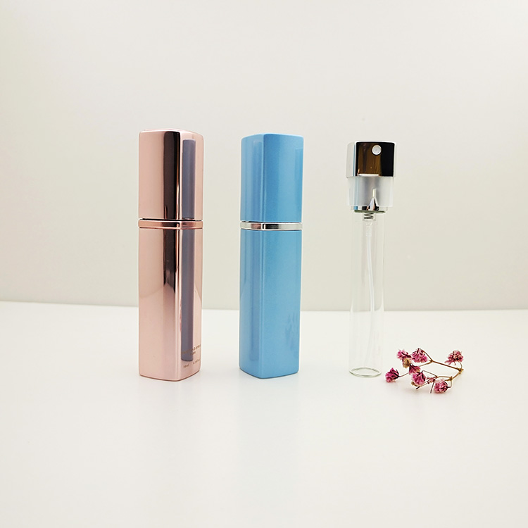 High quality square aluminum perfume spray bottles