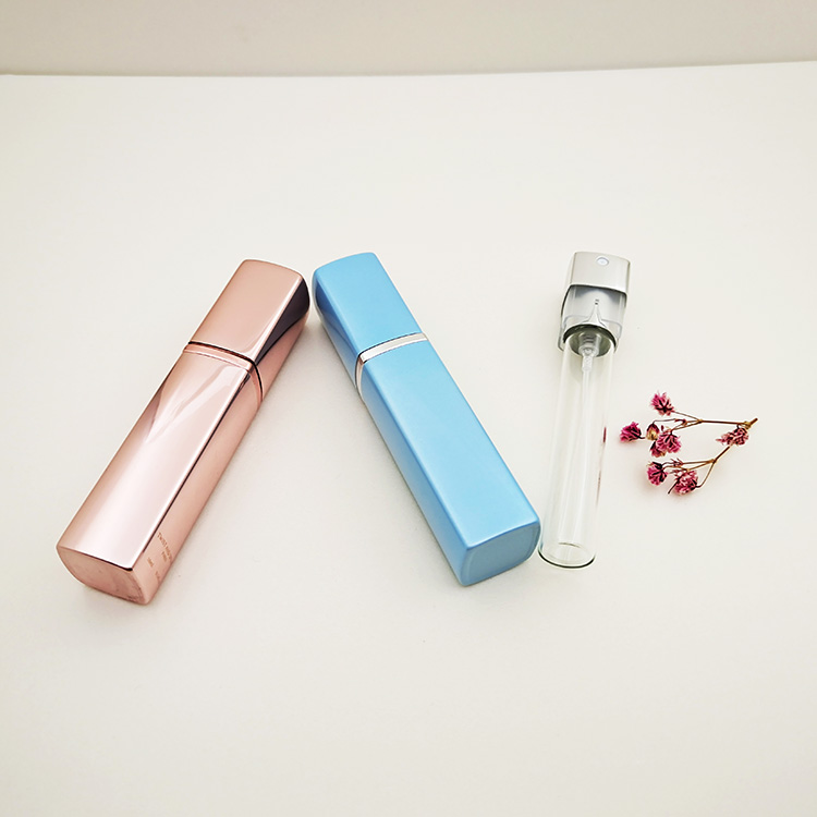 High quality square aluminum perfume spray bottles