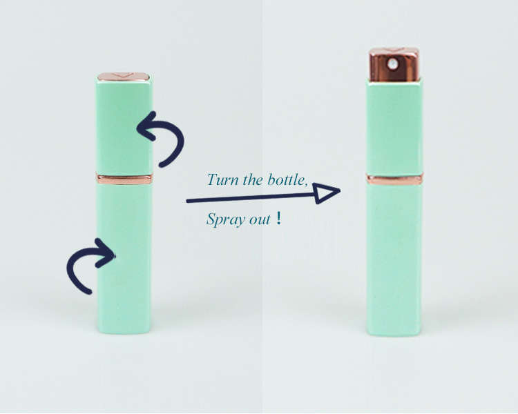 High quality square aluminum perfume spray bottles
