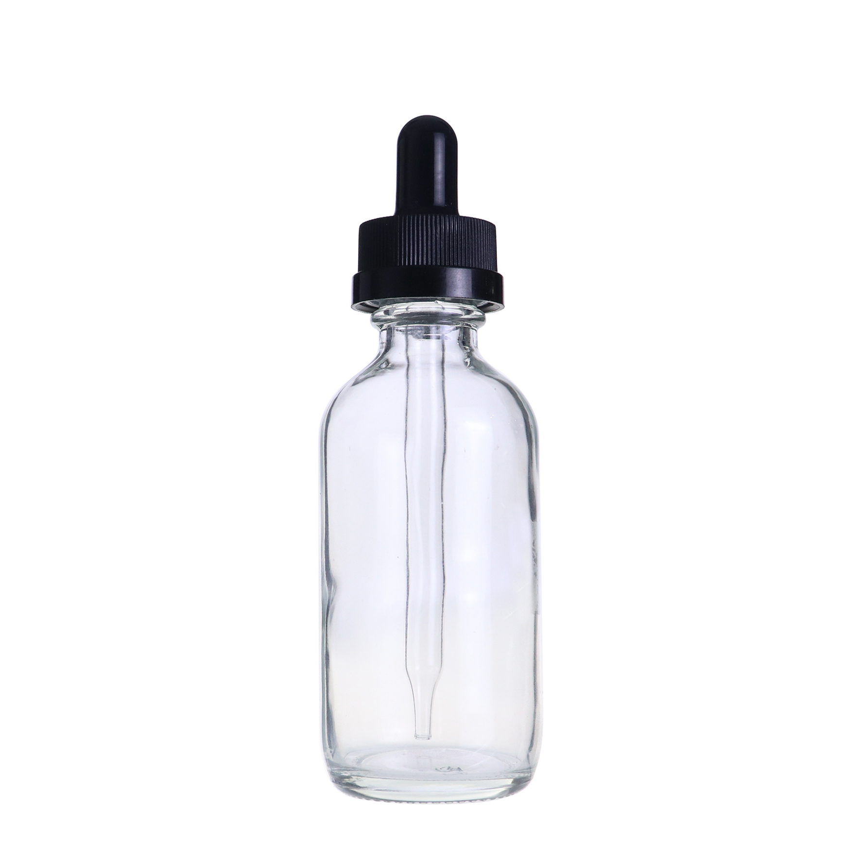 High quality supplier clear boston 2oz essential oil bottle dropper 60ml for serum