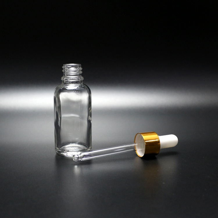 High quality transparent amber green blue 30ml glass dropper bottle essential oil bottle with childproof cap