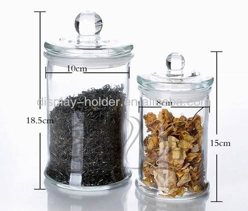 High quality transparent glass jars with sealed lid