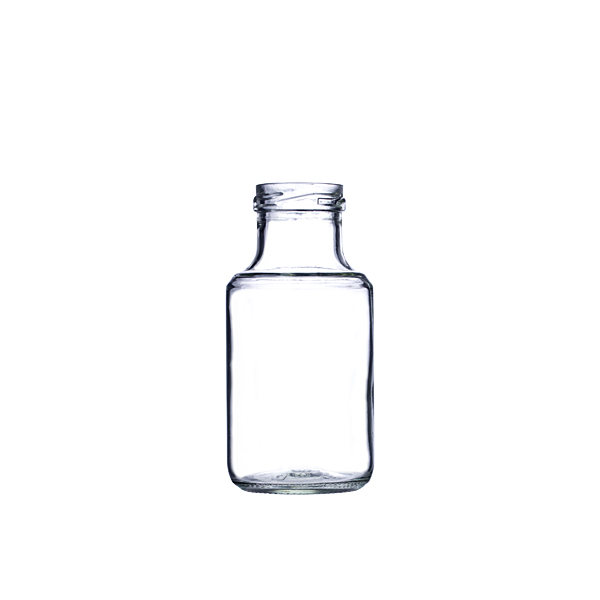 High quality transparent ring neck 12oz glass sauce bottles