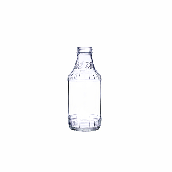 High quality transparent ring neck 12oz glass sauce bottles