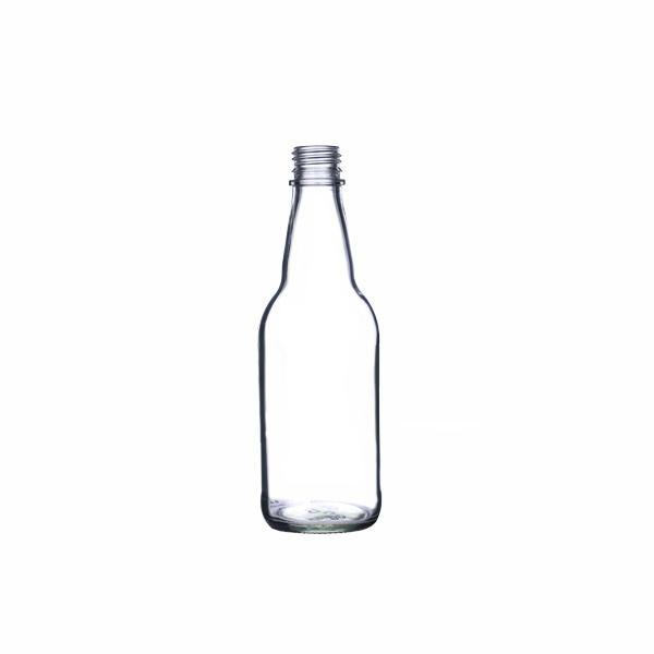 High quality transparent ring neck 12oz glass sauce bottles