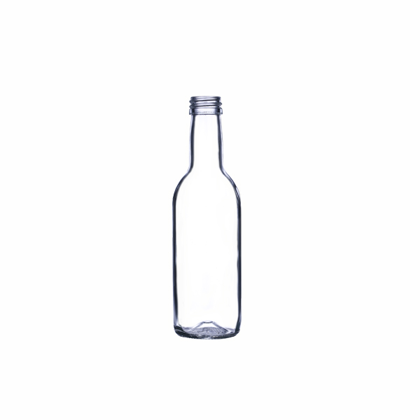 High quality transparent ring neck 12oz glass sauce bottles