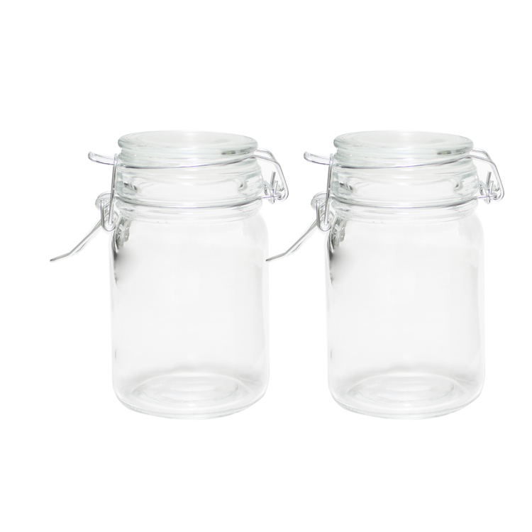 High quality transparent sealed honey pickle food glass lid storage tank