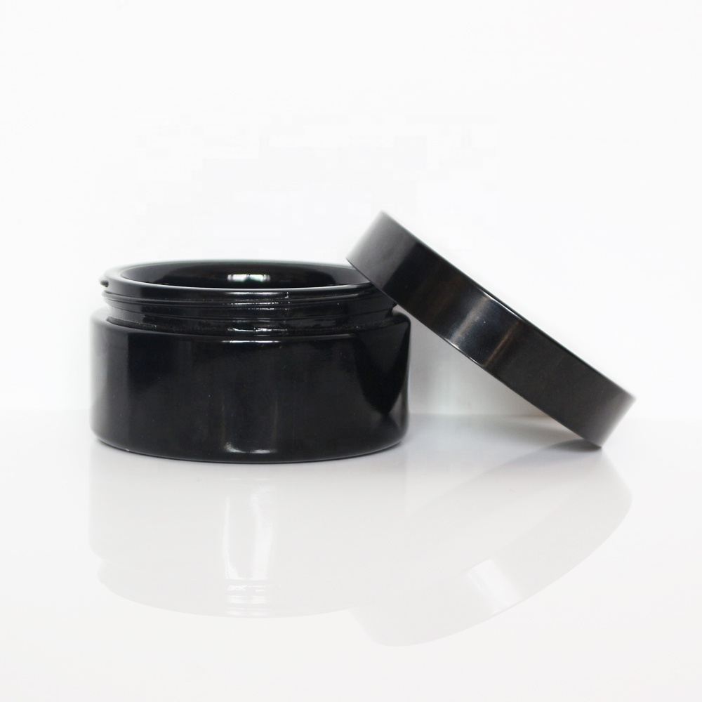 High quality uv glass jar 100ml dark violet glass jar with  flat lid DVJ-05S
