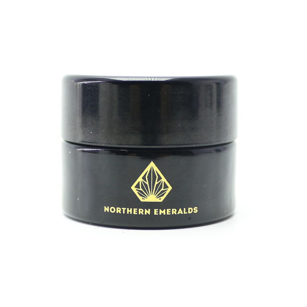 High quality uv glass jar 100ml dark violet glass jar with flat lid DVJ-05S
