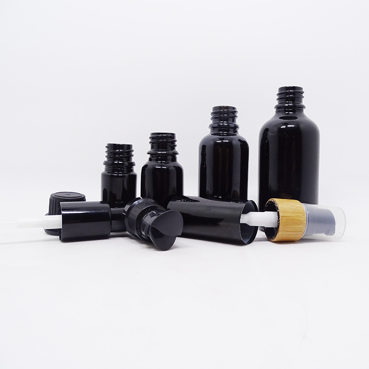 High quality violet optical glass essential oil bottles 30ml 50ml 60ml 100ml black essential oil bottle