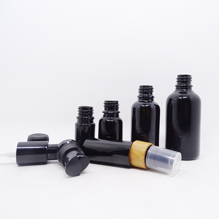 High quality violet optical glass essential oil bottles 30ml 50ml 60ml 100ml black essential oil bottle