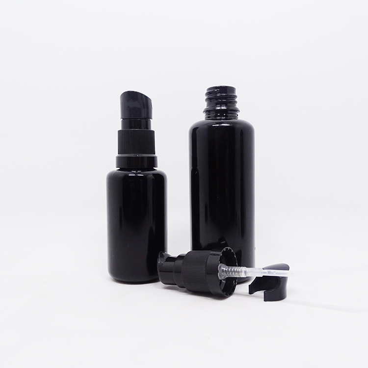 High quality violet optical glass essential oil bottles 30ml 50ml 60ml 100ml black essential oil bottle