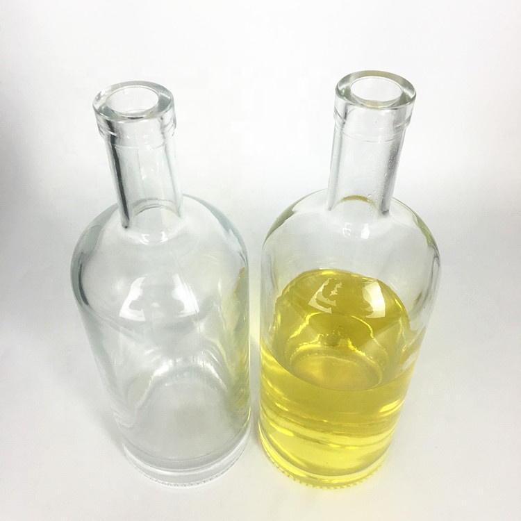 High quality white flint glass alcohol palm wine bottle 750ml with stopper