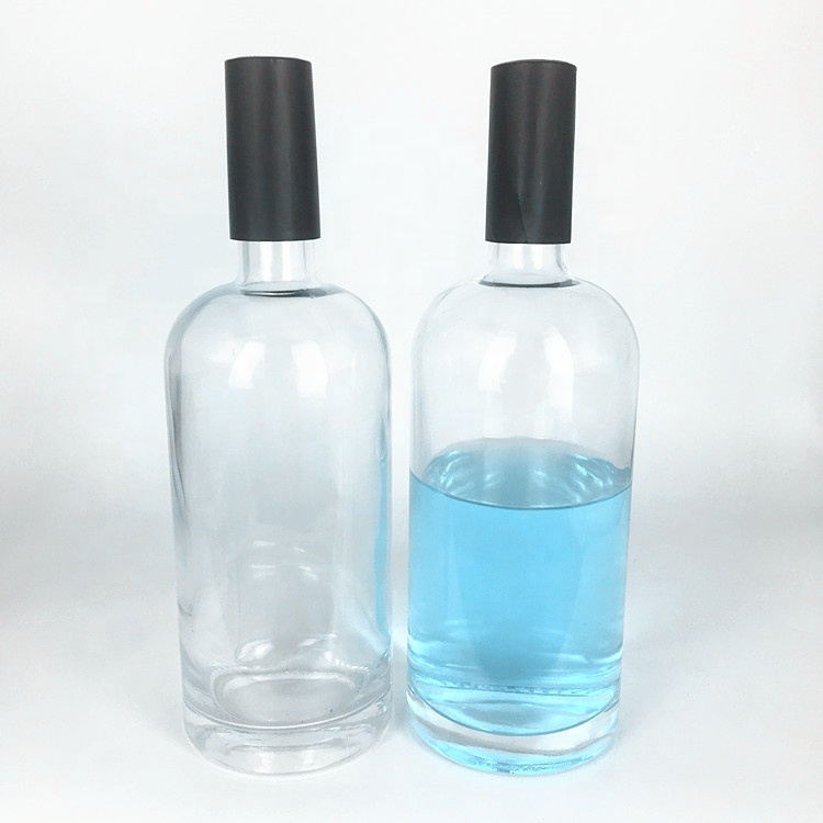 High quality white flint glass alcohol palm wine bottle 750ml with stopper