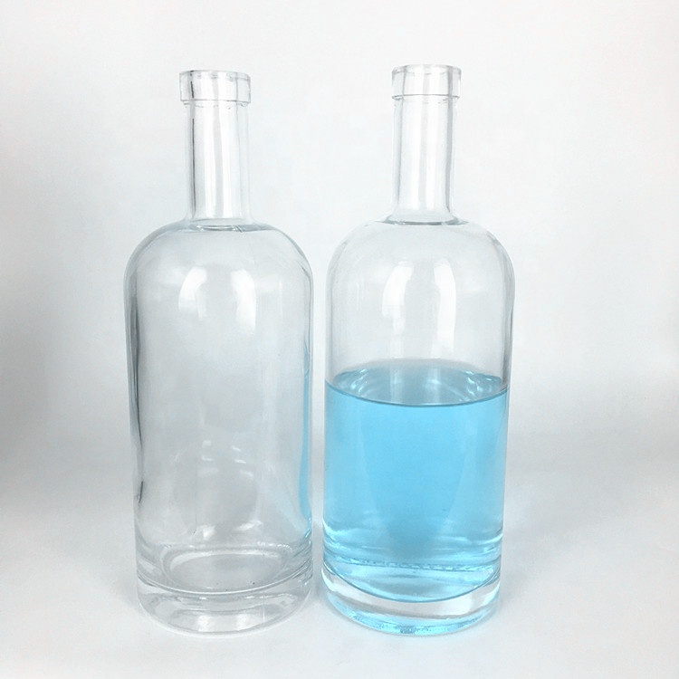 High quality white flint glass alcohol palm wine bottle 750ml with stopper