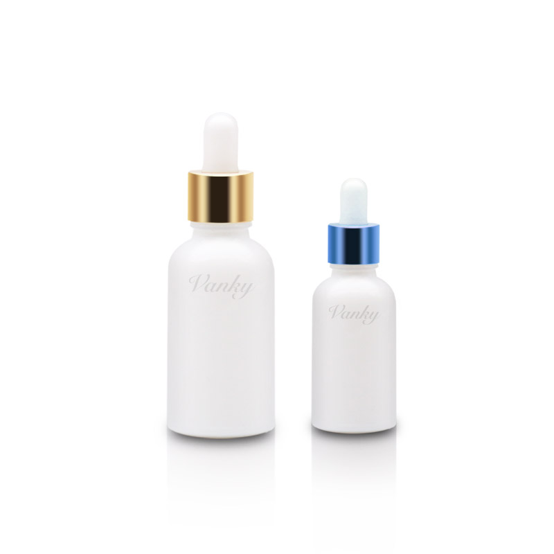 High quality white glass essential oil ceramic bottle for oil glass storage bottles and jars
