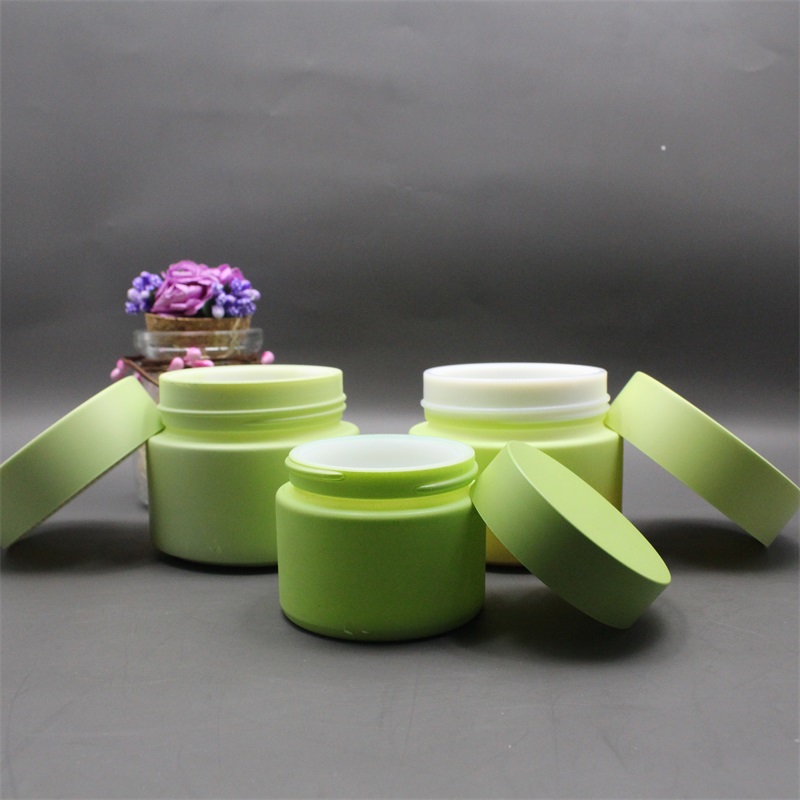High quality white porcelain glass jar with inner liners and lids for cosmetic porcelain cream jar printing color customized