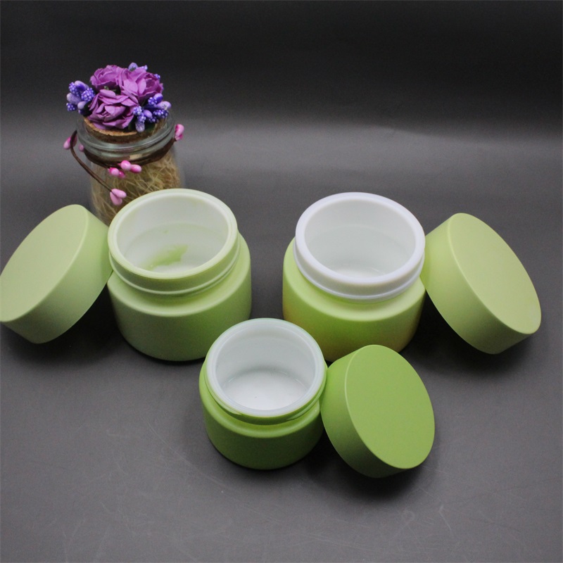 High quality white porcelain glass jar with inner liners and lids for cosmetic porcelain cream jar printing color customized