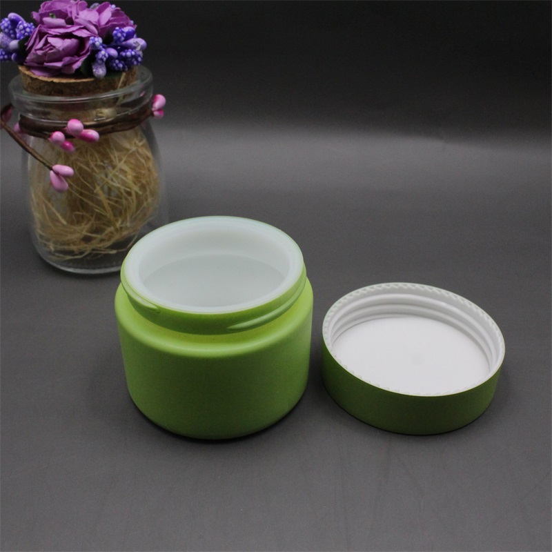 High quality white porcelain glass jar with inner liners and lids for cosmetic porcelain cream jar printing color customized