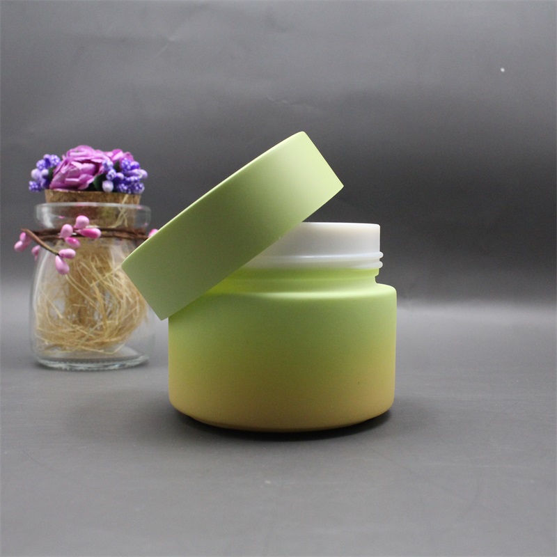 High quality white porcelain glass jar with inner liners and lids for cosmetic porcelain cream jar printing color customized
