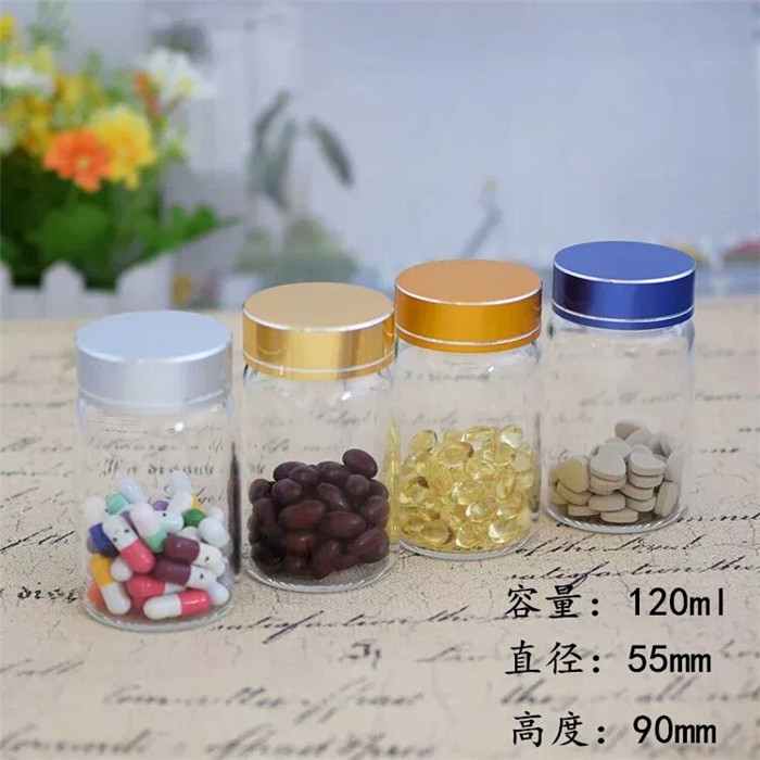 High quality wholesale clear glass jar with wooden spoon and cork lid