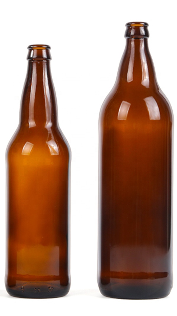 High quality wholesale empty amber glass beer glass bottle wine glass
