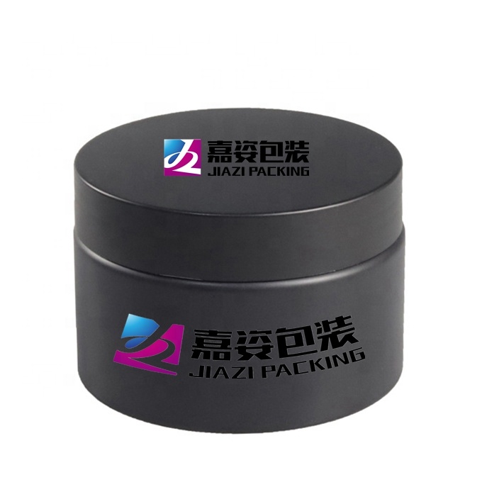 High quality wholesale empty matte black cosmetic face cream 4oz jar with matte black lid