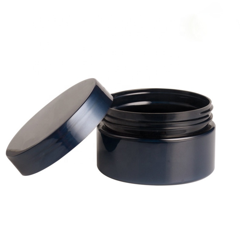 High quality wholesale empty matte black cosmetic face cream 4oz jar with matte black lid
