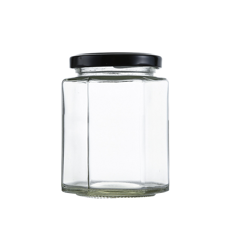 High quality wholesale honey spoon jar, hexagon honey jar