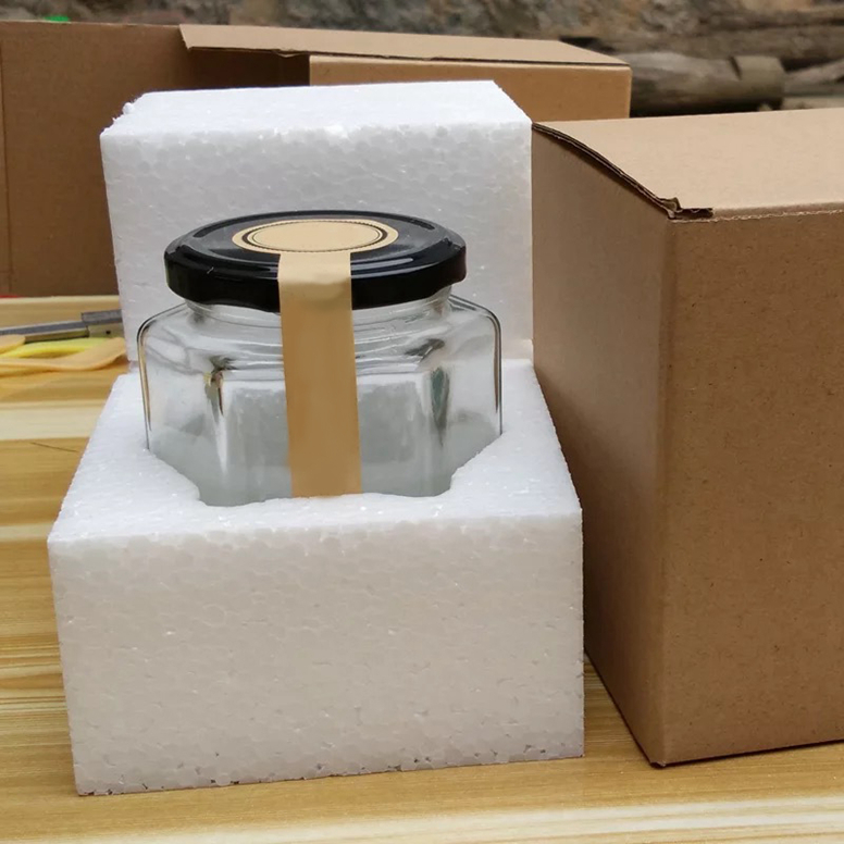 High quality wholesale honey spoon jar, hexagon honey jar
