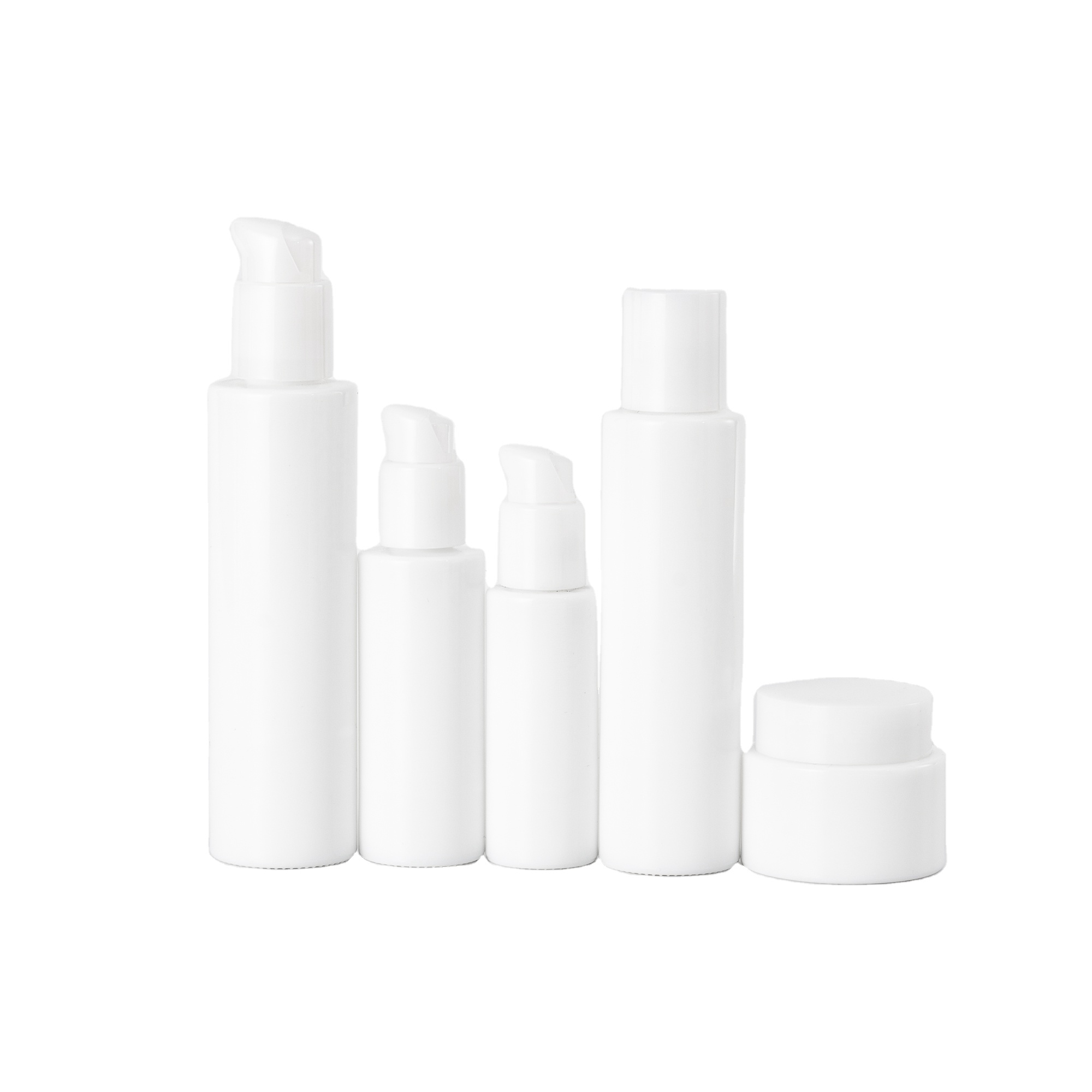 High quality wholesale opal white glass bottle both with opal white lotion pump