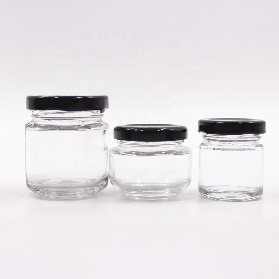 High quality30ml 1oz 3oz 6 oz 8oz 12 oz 16oz 26oz food grade transparent jam mason glass storage jars