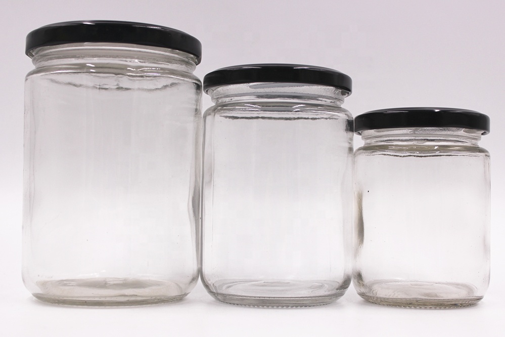 High quality30ml 1oz 3oz 6 oz 8oz 12 oz 16oz 26oz food grade transparent jam mason glass storage jars