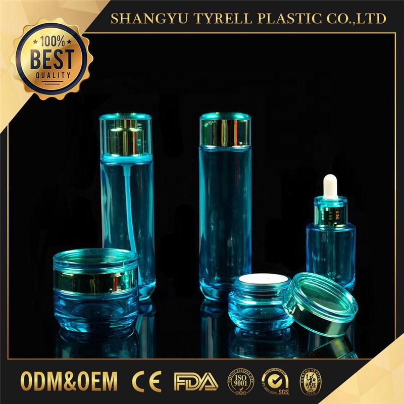 High quantity luxury glass cosmetic packaging lotion bottle and cream jar set