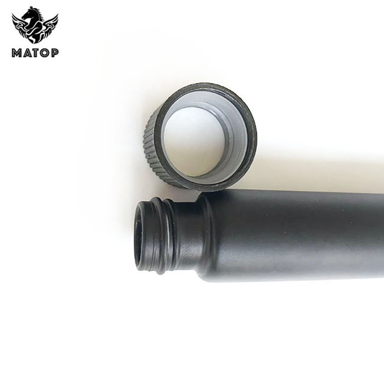 High thickness flat bottom heat resistant glass test tube with plastic screw cap