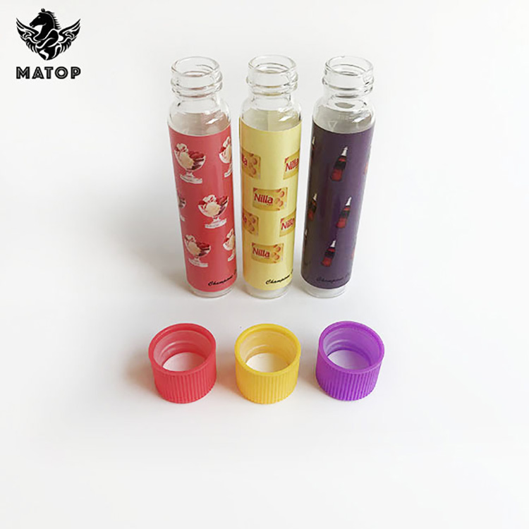 High thickness flat bottom heat resistant glass test tube with plastic screw cap