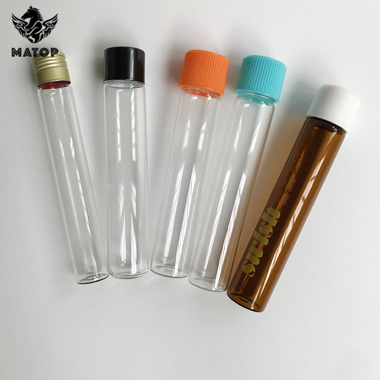 High thickness flat bottom heat resistant glass test tube with plastic screw cap