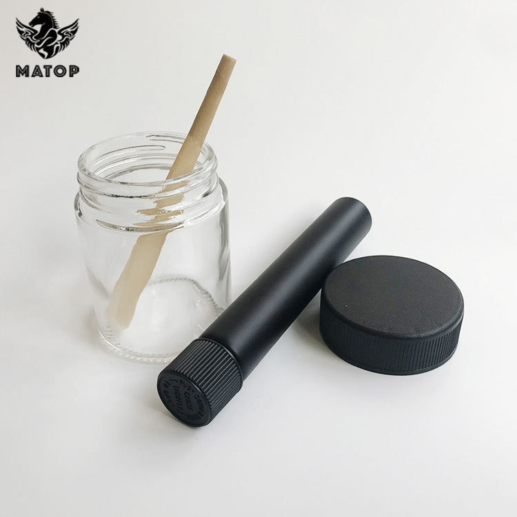 High transparency Food Storage Quadro Glass Weed Jar With screw cap