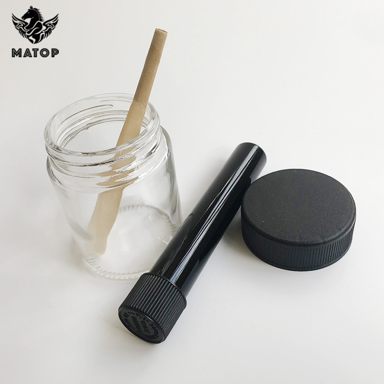 High transparency Food Storage Quadro Glass Weed Jar With screw cap