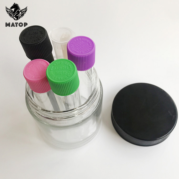 High transparency Food Storage Quadro Glass Weed Jar With screw cap