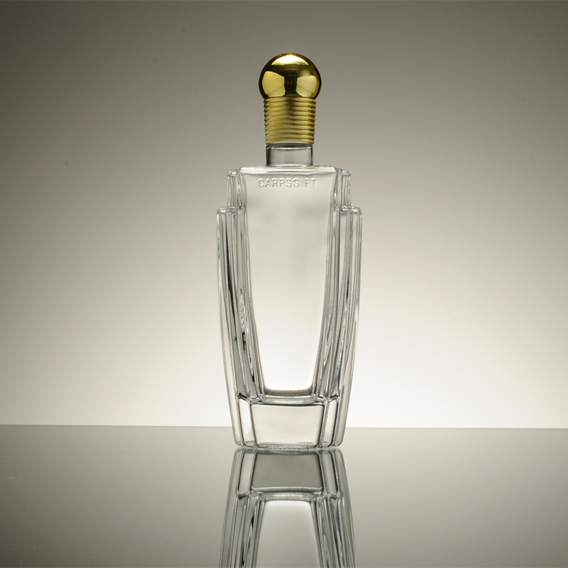 High transparent clear french square glass bottle 700ml 500ml / 250ml