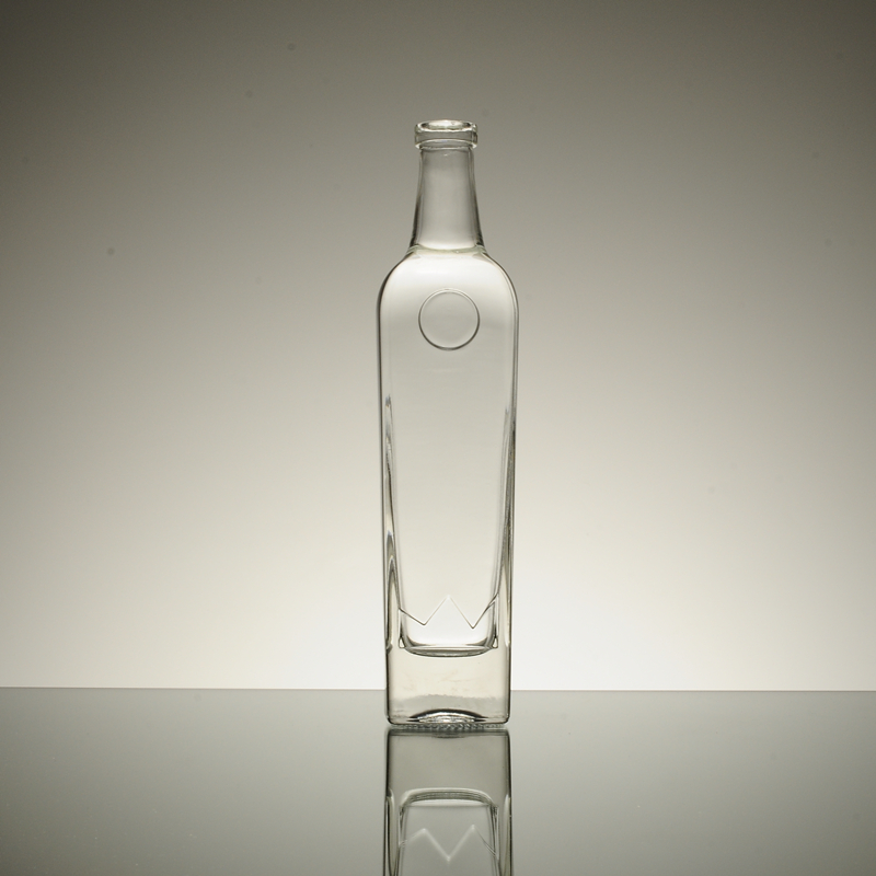 High transparent clear french square glass bottle 700ml 500ml / 250ml